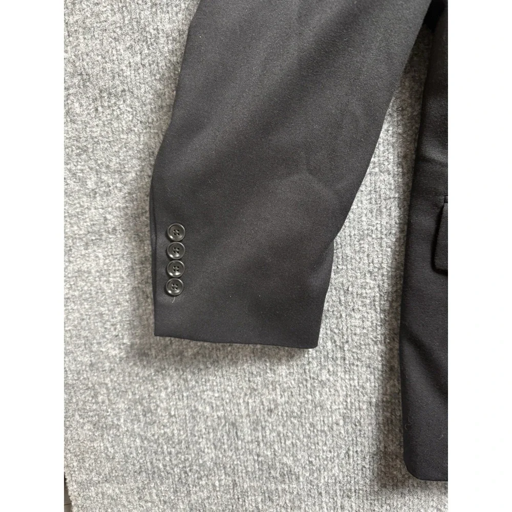 Black Blazer Jacket 3 Button Tailored Work Office Suit Jacket Corpcore